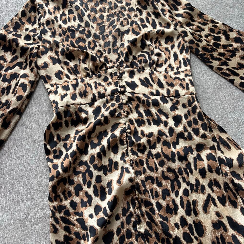 Majorelle Satin Leopard Midi Dress - Picture 3 of 6